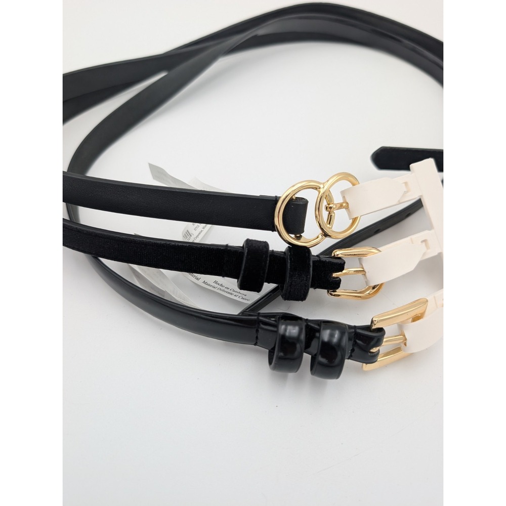 NEW: A New Day Women's Belts Sz XS Pack 3 Patten, Matte And Velvet black